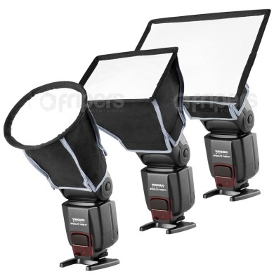 3 softboxes kit Aurora Microbox for camera flashes