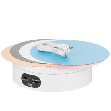 360° Rotative Packshot Table FreePower 16x4,5cm White Colorful additional surfaces