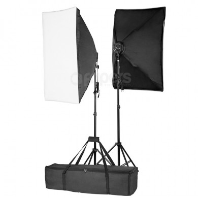 Continuous light double kit FreePower 2400W with softbox 50x70 and bag