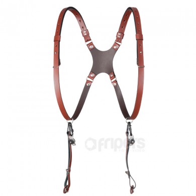Harness for 2 cameras Reporter Corio 20 brown natural leather - brown