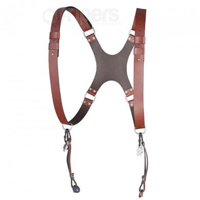 Harness for 2 cameras Reporter Corio 35 brown natural leather - brown