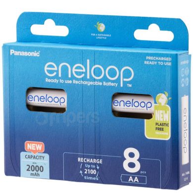 Ni-MH AA Rechargeable Battery Eneloop 2000mAh 8x BK-3MCDE/8BE blister