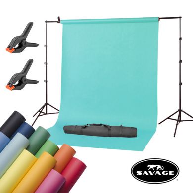 Portable background kit Savage Widetone USA with paper background 2,72x11m