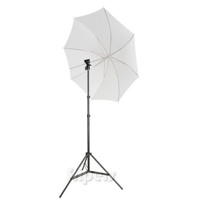 Three pieces reporter kit FreePower umbrella + bracket + light sta