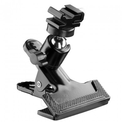 Universal clip FreePower with mini ball head and hot shoe socket