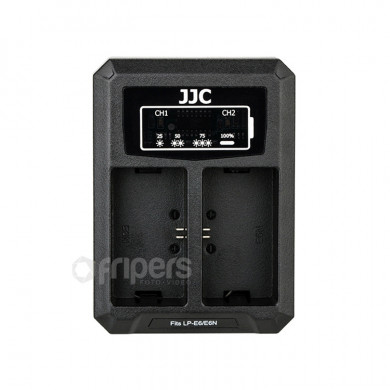 USB Dual Battery Charger JJC DCH-LPE6 for LP-E6 batteries